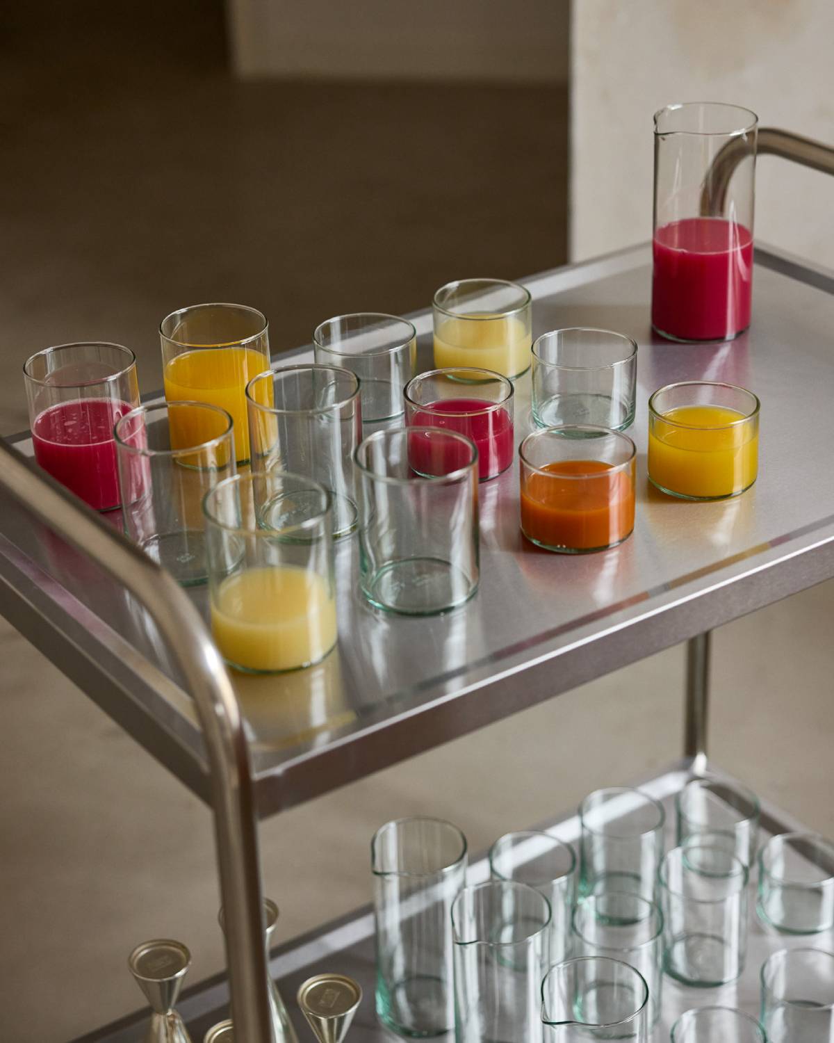 Kleines Glas 4er-Set + Karaffe - KLAR